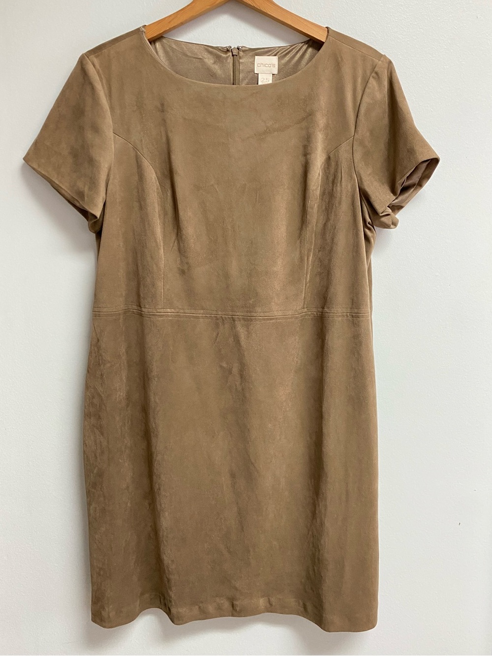 CHICO'S STUNNING CLASSY MOLE SKIN DRESS - LARGE (2.5)